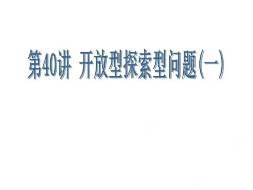 初中数学专题复习专题复习开放型探索型问题(1)