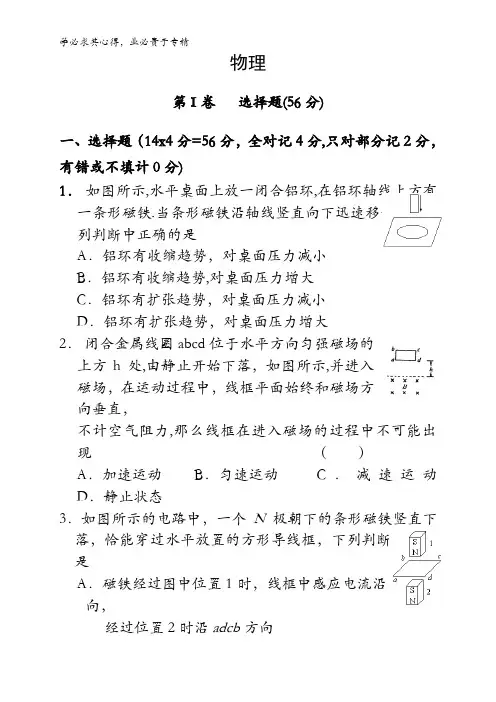 2015-2016学年高二下学期第二次月考 物理 含答案