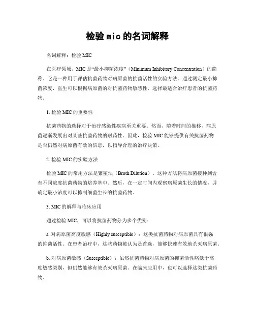 检验mic的名词解释