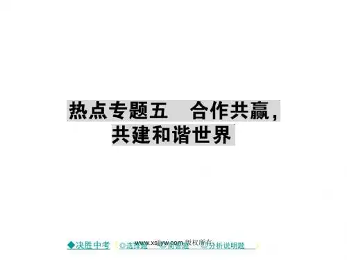 2017届中考政治复习课件 热点聚焦 专题五 合作共赢,共建和谐世界 (