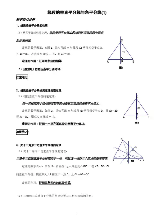 (完整版)垂直平分线与角平分线典型题