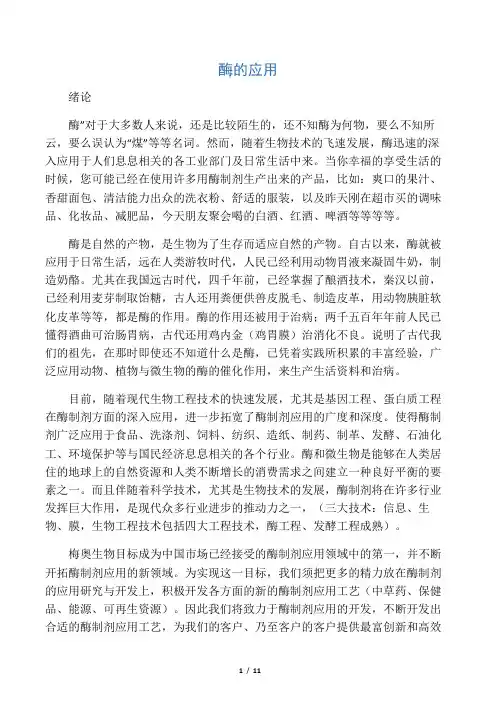 酶的应用