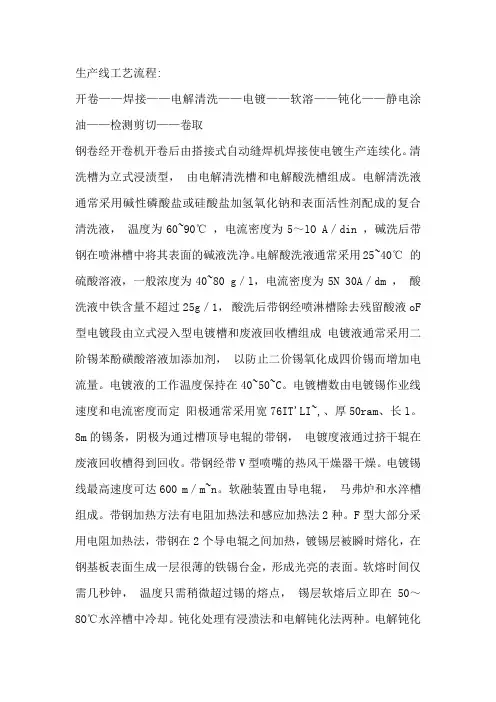 镀锡生产线工艺流程(配图)