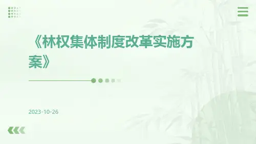 林权集体制度改革实施方案