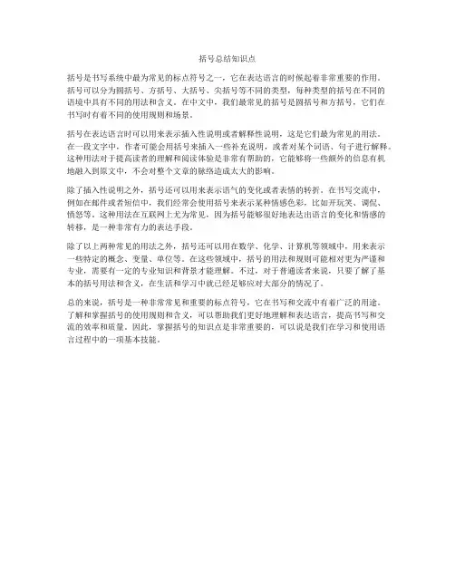 括号总结知识点