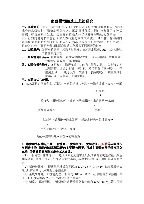 果酒论文方案