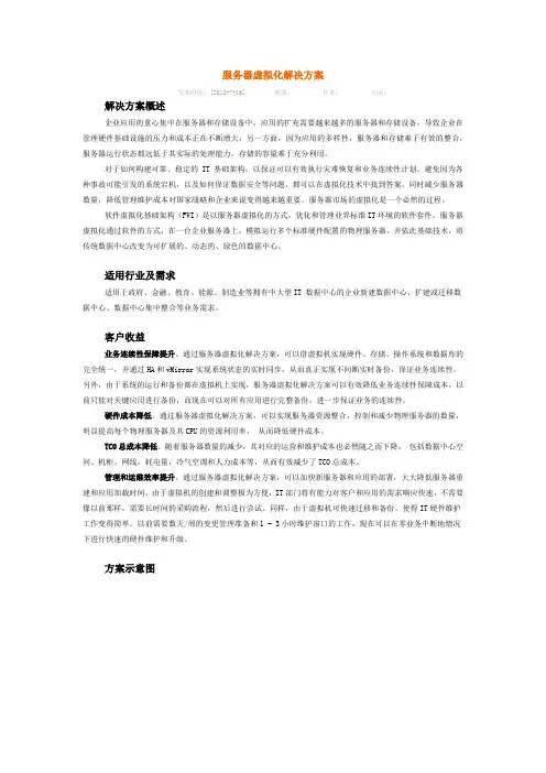 服务器虚拟化解决方案