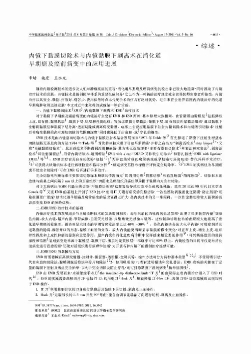 内镜下黏膜切除术与内镜黏膜下剥离术在消化道早期癌及癌前病变中的应用进展