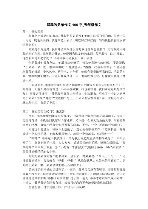 写我的弟弟作文400字_五年级作文