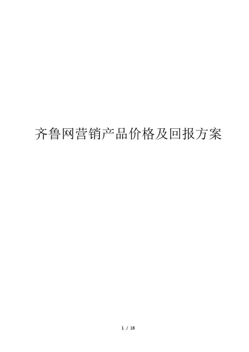 齐鲁网营销产品价格及回报方案