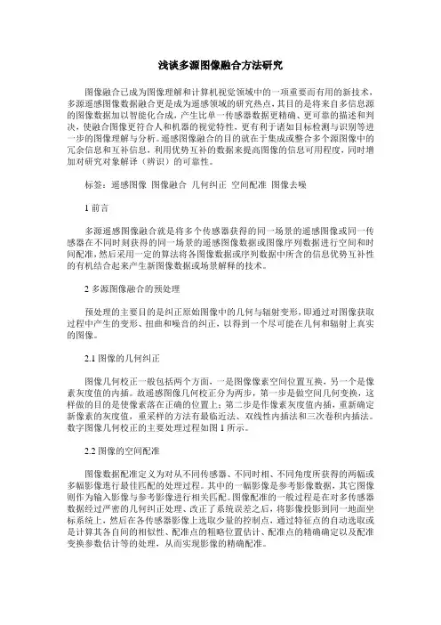 浅谈多源图像融合方法研究