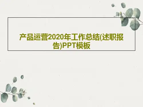 产品运营2020年工作总结(述职报告)PPT模板共40页文档