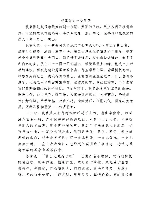 我喜爱的一处风景