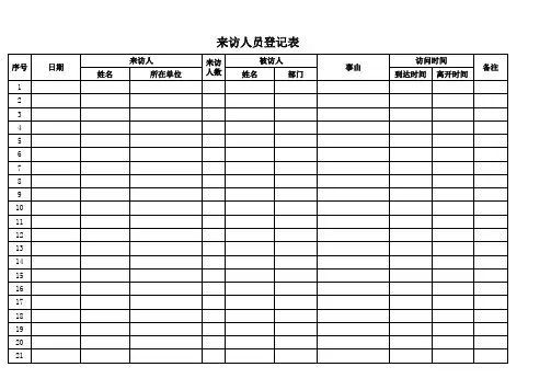 来访人员登记表 3
