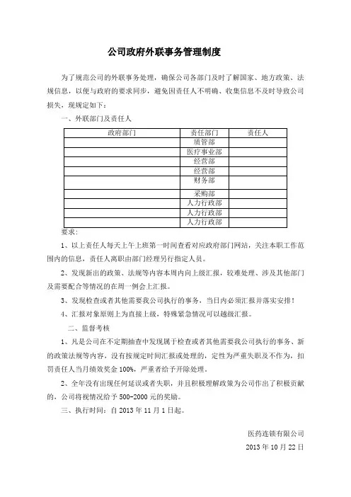 公司外联事务管理制度