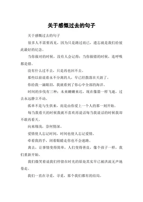 关于感慨过去的句子