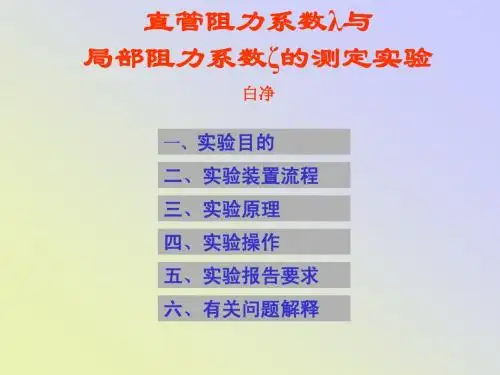流体流动阻力测定给学生的-白净