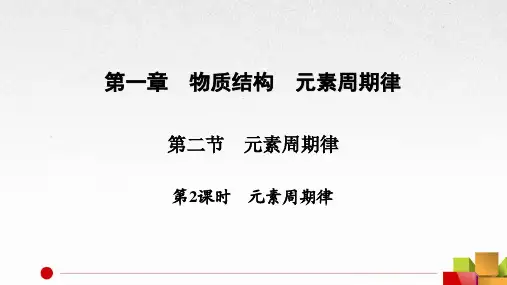 高中化学人教版必修2-元素周期律习题课