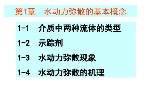 第1章 水动力弥散的基本概念