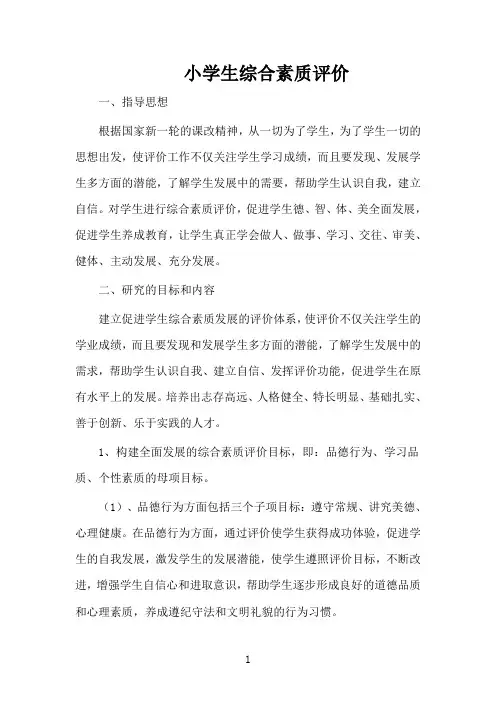 小学生综合素质评价