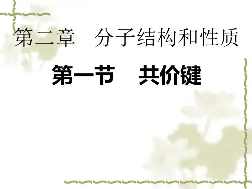 高中化学选修3人教版2.1用共价键