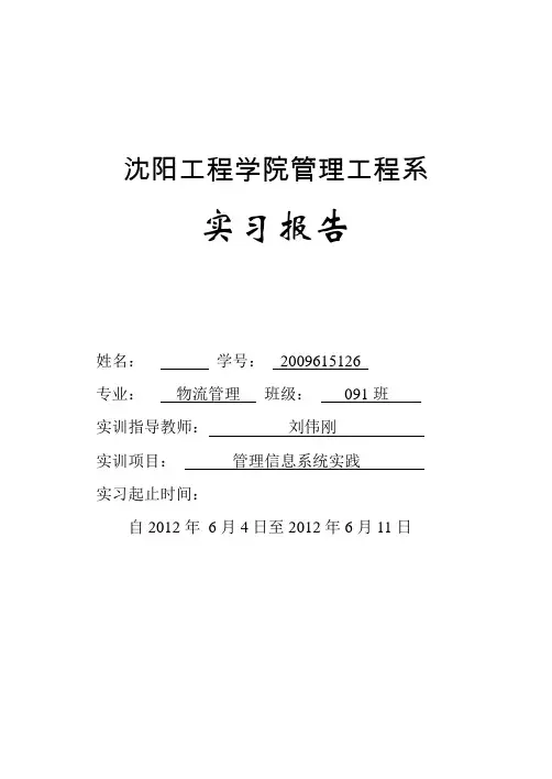 专业实训报告模板