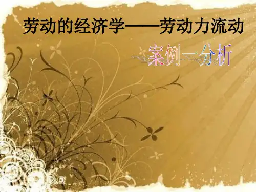 劳动经济学 ——劳动动力流动案例分析