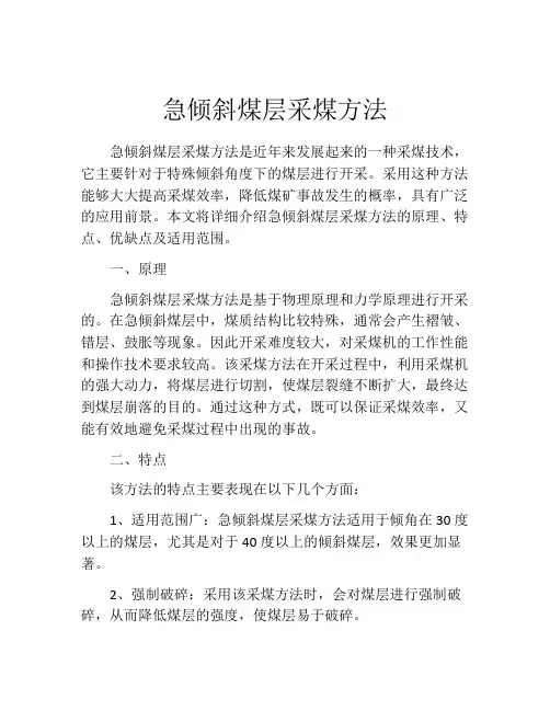 急倾斜煤层采煤方法 2