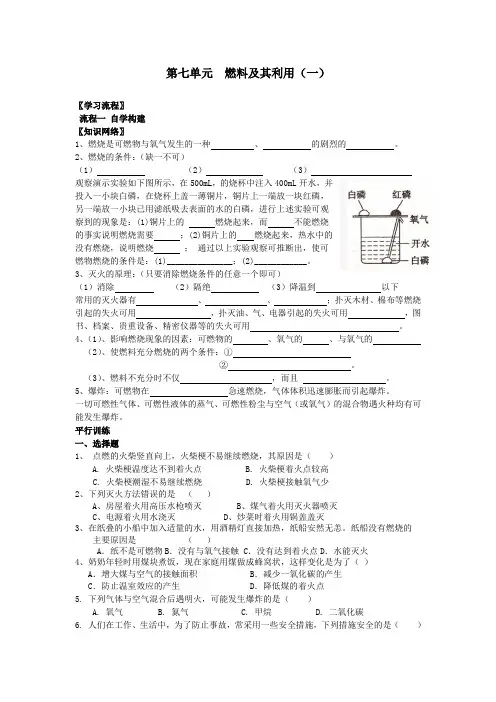 2013年《燃料及其利用》单元复习