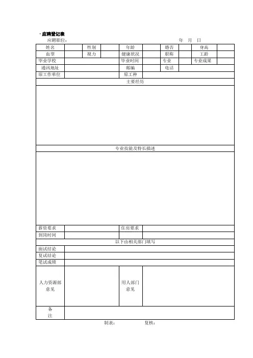 招聘面试管理工具集(共11个表格)