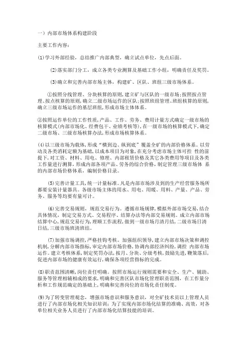 煤矿内部市场化