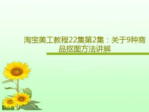 淘宝美工教程22集第2集:关于9种商品抠图方法讲解共39页文档