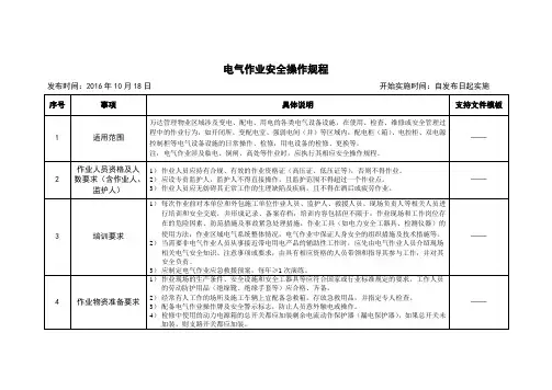 3电气作业安全操作规程