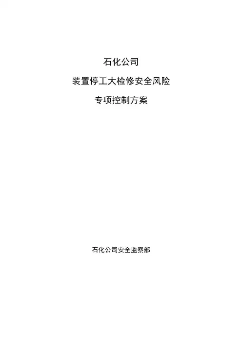 石化公司大检修专项方案