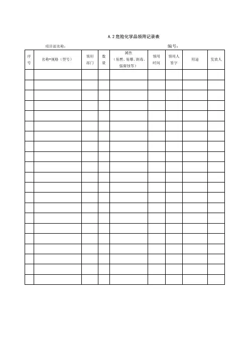 危险品领用记录表
