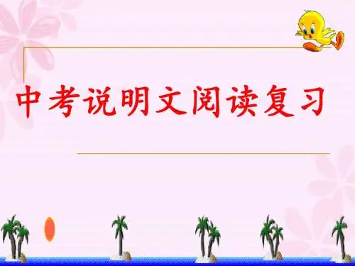 中考说明文总复习