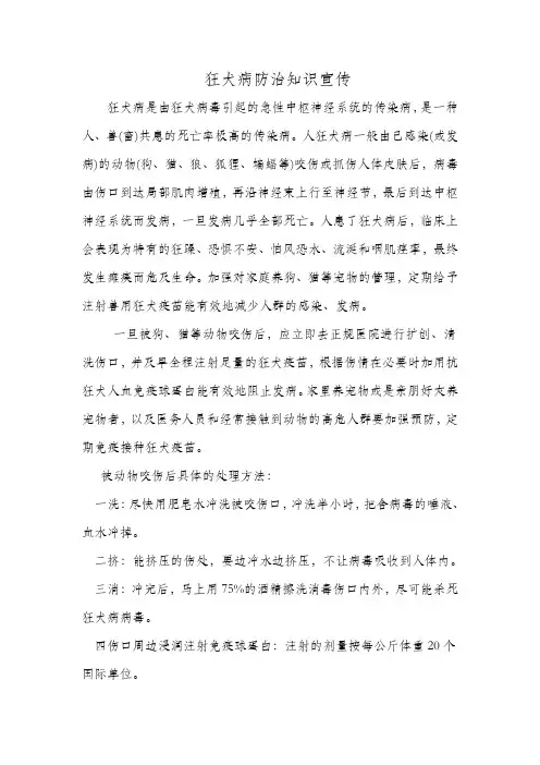 狂犬病宣传资料