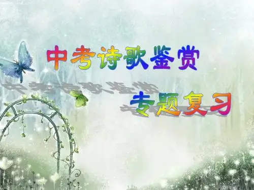 中考诗歌鉴赏专题复习