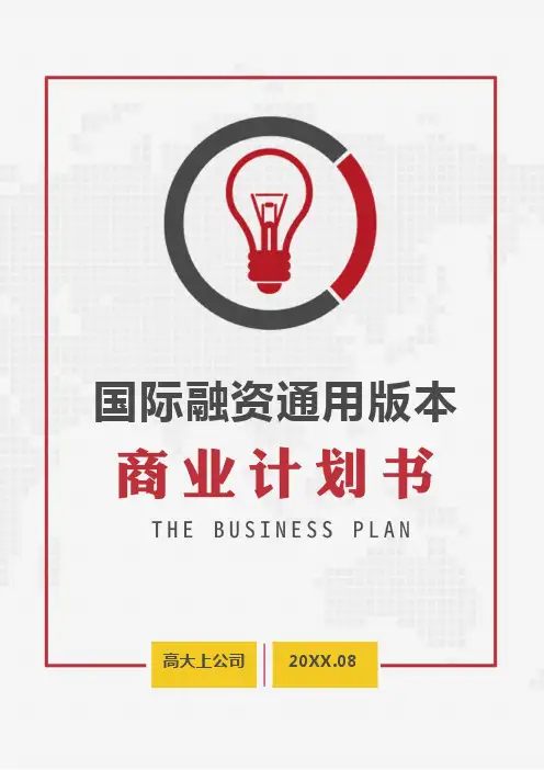 国际融资通用版本商业计划书