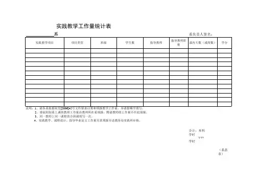 2007年实践教学工作量统计表