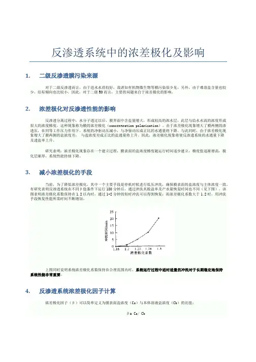 反渗透系统中的浓差极化及影响