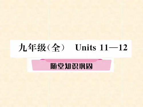 中考英语总复习 第一部分 教材知识梳理篇 九全 Units 