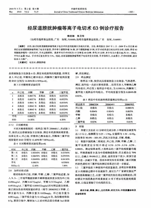 经尿道膀胱肿瘤等离子电切术63例诊疗报告