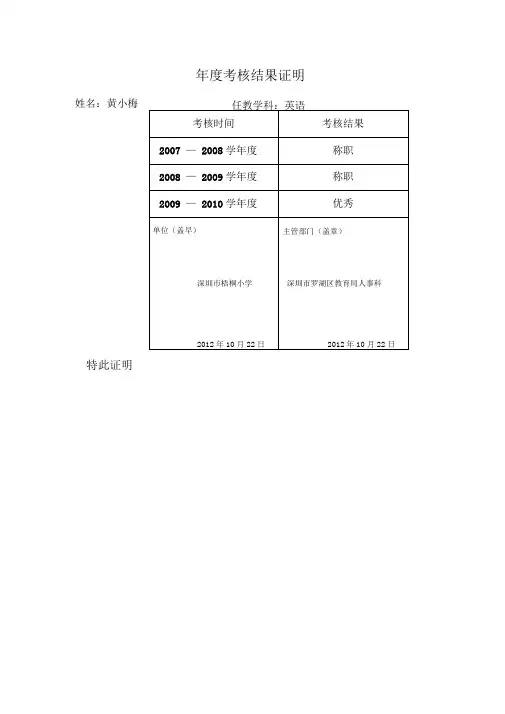 申报职称证明材料模板