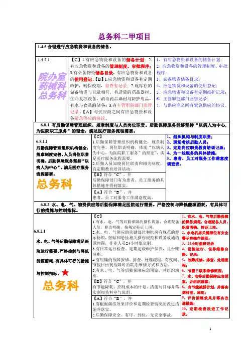 总务科二甲项目任务