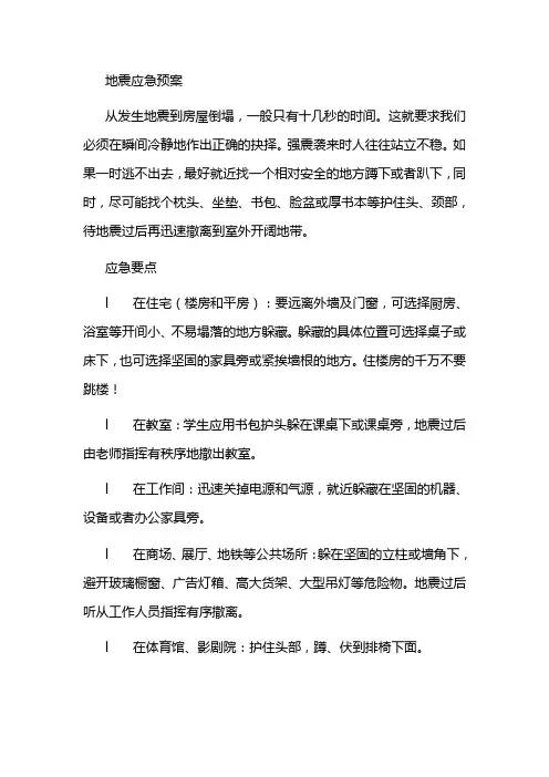 地震应急预案