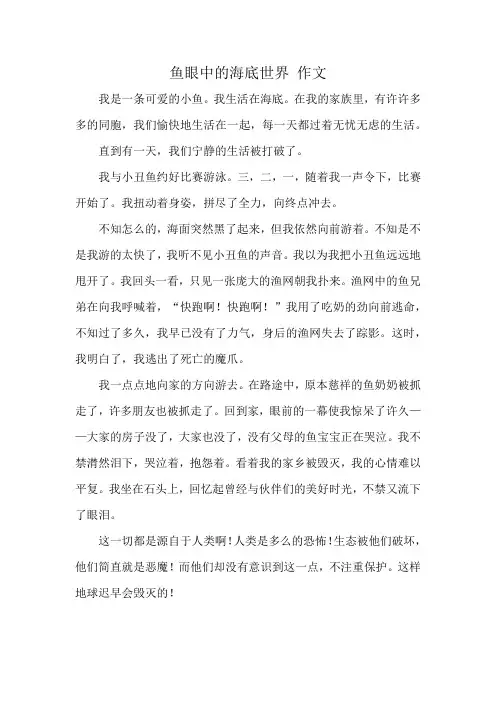 鱼眼中的海底世界 作文