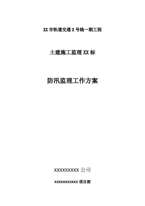 防汛监理工作方案
