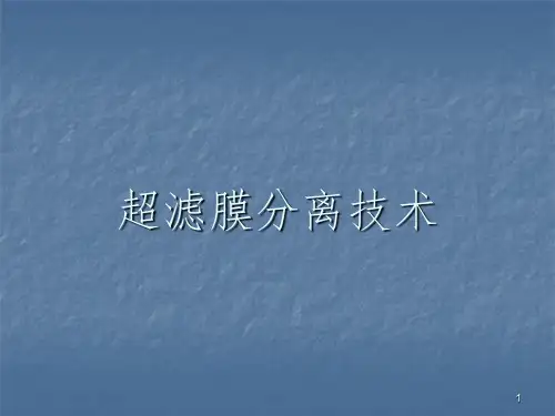 超滤膜之水处理技术PPT精选文档