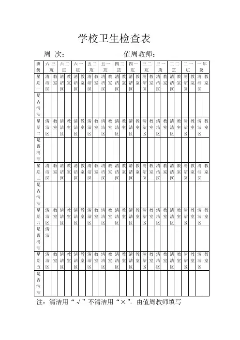 学校卫生检查表